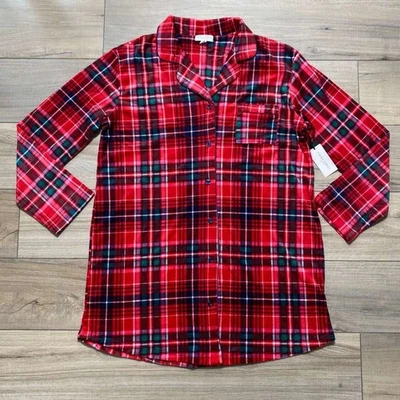 Camisón para mujer Laura Ashley a cuadros manga larga con botones talla XL Foto 1 de 4