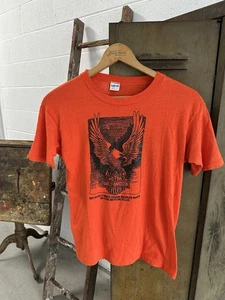 Vintage 70s Champion Blue Bar Harley Davidson Tshirt Single Stitch USA Medium - Picture 1 of 7