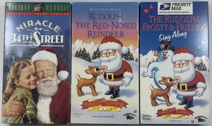 Christmas Movie VHS Lot Rudolph Red-Nosed Reindeer Frosty Friends Miracle on 34 - Bild 1 von 10