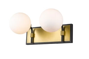 Z-Lite 477-2V Parsons 2 Light 16"W Bathroom Vanity Light - Matte Black / Olde - Picture 1 of 12