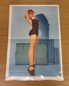 Revista Esquire de colección pliegue central ilustración George Petty mediados de siglo moderna - Imagen 1 de 7