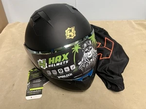 HAX Amatista Modular Flip-Up Dual Visor Motorcycle Helmet - Medium - Matte Black - Picture 1 of 9