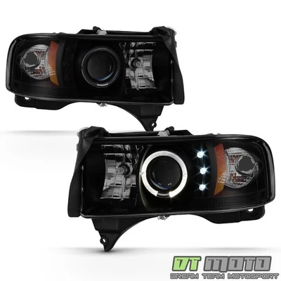 Faros LED proyectores Dodge Ram Halo 1994-2001 negros ahumados izquierda+derecha 94-01 Foto 1 de 4