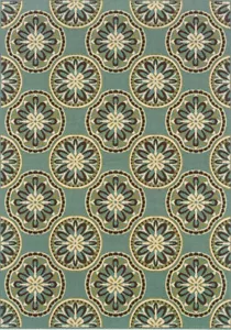2x8 Sphinx Circles Flowers Casual Blue 8323L Runner Rug - Approx 2' 3" x 7' 6" - Picture 1 of 1