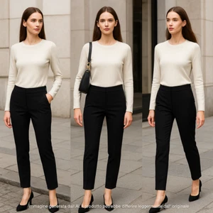 Max Mara Weekend Damen Hose schwarz Größe 42 tailliert elegant Baumwolle - Bild 1 von 12