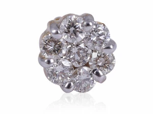 Pave 0,34 Cts rotondo brillante taglio diamanti naso borchie In 750 bene 18K oro - Foto 1 di 2