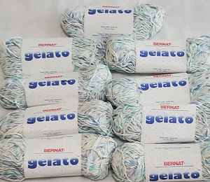 Lot of 9 Skeins Bernat Knitting Yarn GELATO Blueberry Creme 50g 70 Yds each - Picture 1 of 6