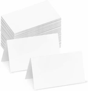 White Blank Place Cards / Tent Cards / Seating Cards - 3.5 x 2” (Folded) 200 Qty - Picture 1 of 5