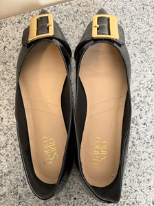 Franco Sarto Womens Hayes Black Casual Flats Size 11 (7821622) Pointed Tor Gold - Picture 1 of 6