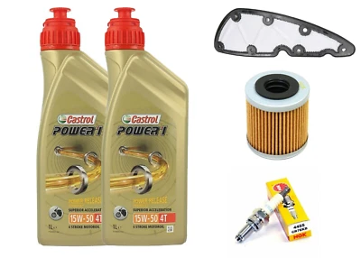 CASTROL / PIAGGIO / NGK KIT TAGLIANDO PIAGGIO BEVERLY 350 2LT Castrol 15W50 FILTRO OLIO ARIA CANDELA 350
