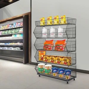 5 Tier Market Wire Grid Retail Display Shelf Merchandise Display Rack Stand - Picture 1 of 40