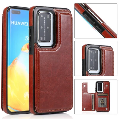 For Huawei P30 P40 Pro Lite Shockproof Wallet Card Slot Stand Phone Case Cover - Image 1 of 4