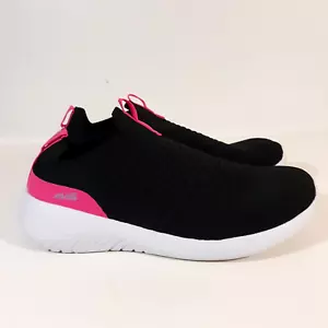 Avia Sneakers Women Sz 8 Avi Generate Black Pink Stretch Elastic Comfort Slip On - Picture 1 of 14