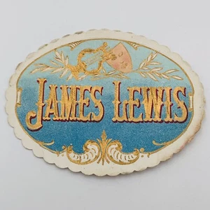 James Lewis Cigar Box Label Embossed Graphic Tobacco Crafting Vintage 3” - Picture 1 of 12