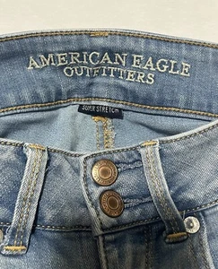 American Eagle AEO Light Wash Skinny Stretch Denim Jeans 6 - Picture 1 of 17