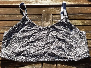 Bustier bauchfrei Damen, Sport, klein geblümt, grau/blau, Gr. 42/44, TCM - Bild 1 von 4