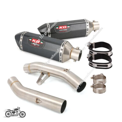 Silenciador silenciador tubo de escape medio escape deslizable escape para Yamaha FJR1300 2001-2023 Foto 1 de 4