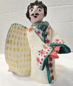 Nella Godbey Storm Man ANGEL STUDIO ART POTTERY -SIGNED - FOLK ART ~7.75" RARE - Bild 1 von 21