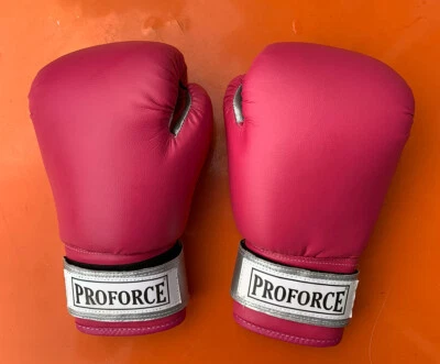 Proforce 拳击手套有氧拳击综合格斗钩环粉色男女通用 12 盎司 — 第 1/4 张图片