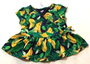 Old Navy Top Girls Size 18-24m Yellow Banana Tunic green new tag - Picture 1 of 8