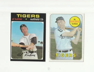 1969 Topps Baseball Al Kaline #410 & 1971 #180 Ex+ - Picture 1 of 2