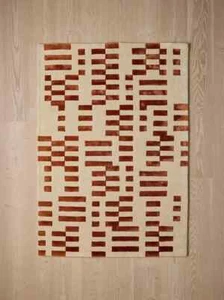 Hand Tufted Rug Raya Rust Hand Made Wool Silk Carpets For Bedroom Aesthetic - Picture 1 of 5