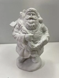 Statua Babbo Natale in porcellana bianca Dept 56 Winter Silhouette Jolly San Nicola con scatola - Foto 1 di 12