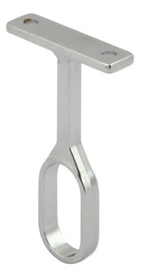 OVAL WARDROBE RAIL CENTRE SUPPORTS Brackets 15mm Wide Polished Chrome Finish - Picture 1 of 2