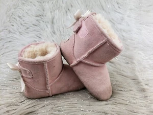 UGG Pink Suede Toddler Slip On Booties Boots Size US 4-5 EUR 20.5 - Picture 1 of 6