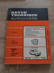 REVUE TECHNIQUE SIMCA 1100 SPÉCIAL L LS GL GLS FOURGONNETTE VF1 VF2  TI 5 6 Cv - Picture 1 of 16