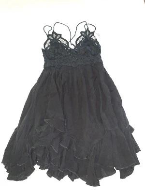 Vestido sin mangas Free People negro íntimamente Adella para mujer X-Small F18M01006 nuevo con etiquetas Foto 1 de 4
