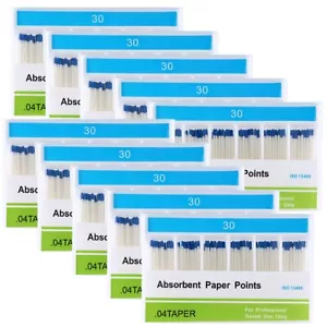 10 Packs Dental Taper 0.04 30# Absorbent Paper Points Root Endodontic Cleaning - Picture 1 of 13
