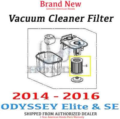 Оригинальный фильтр для пылесоса Honda Odyssey 2014–2016 Elite & SE от оригинального производителя - Изображение 1 из 2