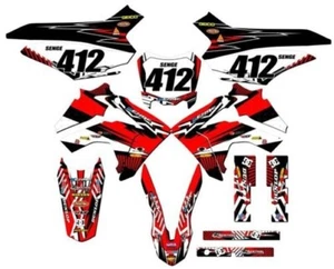 2013-2018 CRF 125 MAYHEM Red Senge Graphics Kit Compatible with Honda - Picture 1 of 10