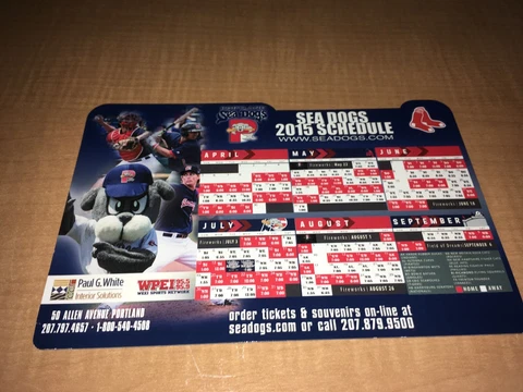 2015 Portland Sea Dogs Magnetic Baseball Schedule W/MOOKIE BETTS Cover