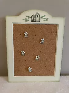 Birdhouse Themed Cork and Wood Bulletin Board w/Push-pins - Picture 1 of 6