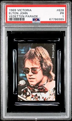 Elton John Rookie Card PSA 1 1969 Victoria Vedetten Parade 628 RC Rock Music HOF - Image 1 of 2