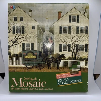 Vtg Charles Wysocki Mosaic Jigsaw Puzzle Horse Buggy Milkman COMPLETE - Image 1 of 2