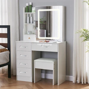 Artiss Dressing Table Stool Set Slide Mirror Makeup Vanity Desk Chair Drawer - Picture 1 of 8