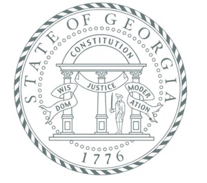 Great Seal for the State of Georgia Round Shiny Hand Held Embosser-Seal Embosser - Picture 1 of 6