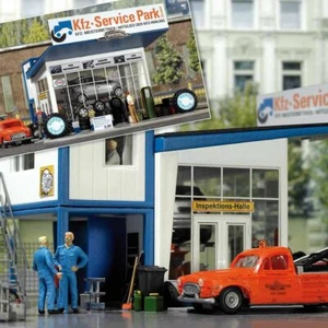Busch H0 verschiedene Gebäude, Reifenhandel, LKW-Waage, Lackierer, Schweißer - Bild 1 von 5