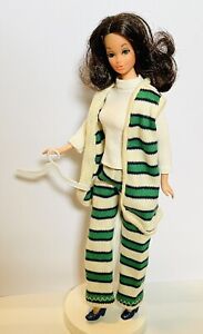 Vintage MOD BARBIE  PJ 1970s Striped Types Style Outfit Vest, Pants-  NO DOLL