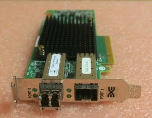 Fujitsu Emulex LPe16002 Dual Port 16Gb FC PCIe HBA LP A3C40157682 W/ 1x 16Gb SFP - Picture 1 of 5