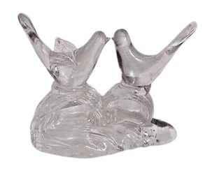 Vintage Action Intl. Love Birds mundgeblasenes Glas Tortenaufleger Briefbeschwerer Figur - Bild 1 von 5