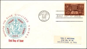 Scott 972 3 Cents Indian Centennial Unknown FDC - Address Label Planty 972-13 - Picture 1 of 2