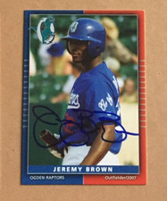 Signed Autograph Auto Minor League MiLB Card Ogden Raptors 2007 Jeremy Brown