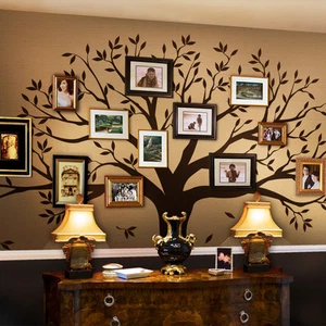 Family Tree Wall Decal - Tree Wall Decal for Picture Frames - Chestnut Brown - Bild 1 von 3