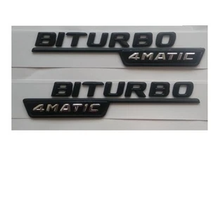 1 pair BITURBO 4MATIC Letters Fender Badge Emblem Emblems for Mercedes Benz AMG - Bild 1 von 2
