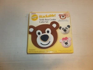 2007 Wilton Stackable Teddy Bear Cookie Cutter Set-Makes 3-D Cookies Kids Cute - Picture 1 of 2