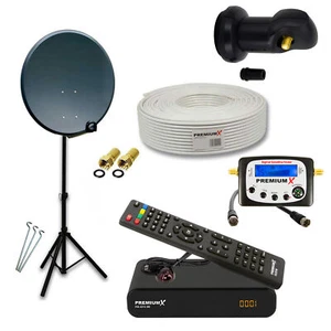 Camping Balkon Satelliten Anlage Antenne LNB Kabel Stativ SAT Finder TV Receiver - Bild 1 von 8